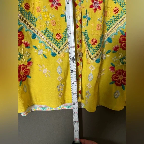 John Mark Women's M Colorful Multi Pattern Blouse - Picture 7 of 7